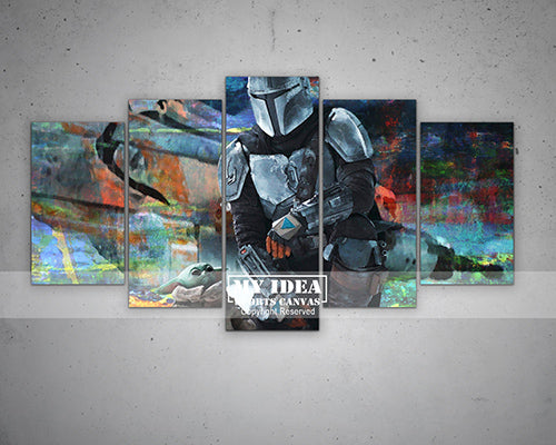 The Child The Mandalorian Multicolour Wall Art
