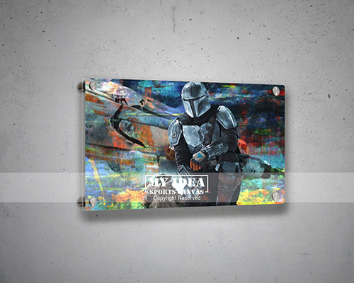 Grogu The Mandalorian Multicolour Wall Art