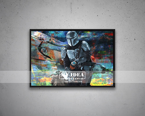 Grogu The Mandalorian Multicolour Wall Art