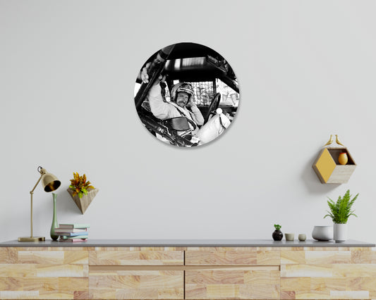 Dale Earnhardt BW Round Wall Art