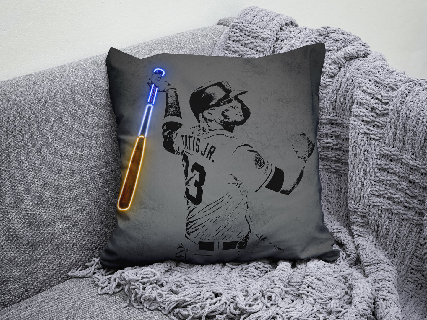 Fernando Tatís Jr Neon Effect Pillow