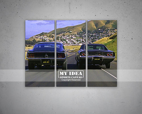 Car Chase Bullitt Multicolor Wall Art