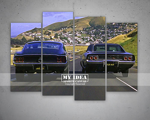 Car Chase Bullitt Multicolor Wall Art