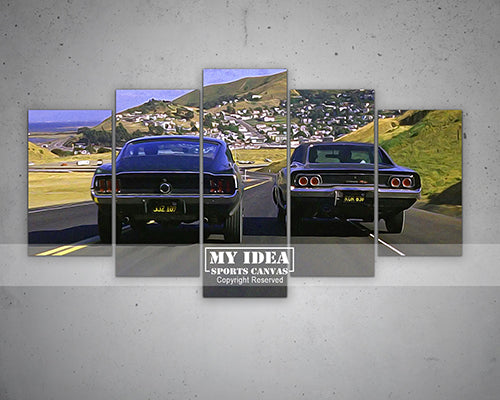 Car Chase Bullitt Multicolor Wall Art