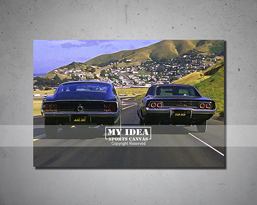 Car Chase Bullitt Multicolor Wall Art