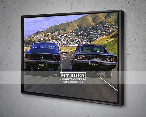 Car Chase Bullitt Multicolor Wall Art