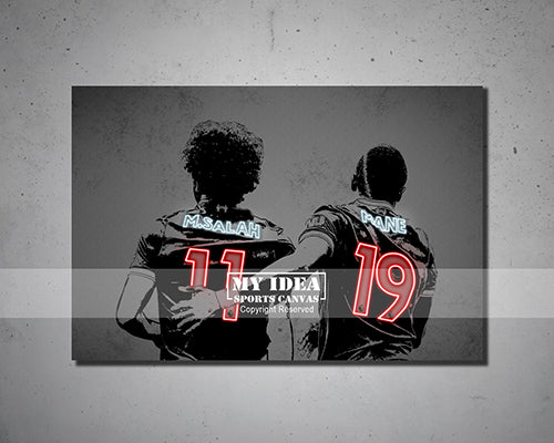 Mo Salah vs Sadio Canvas Wall Art