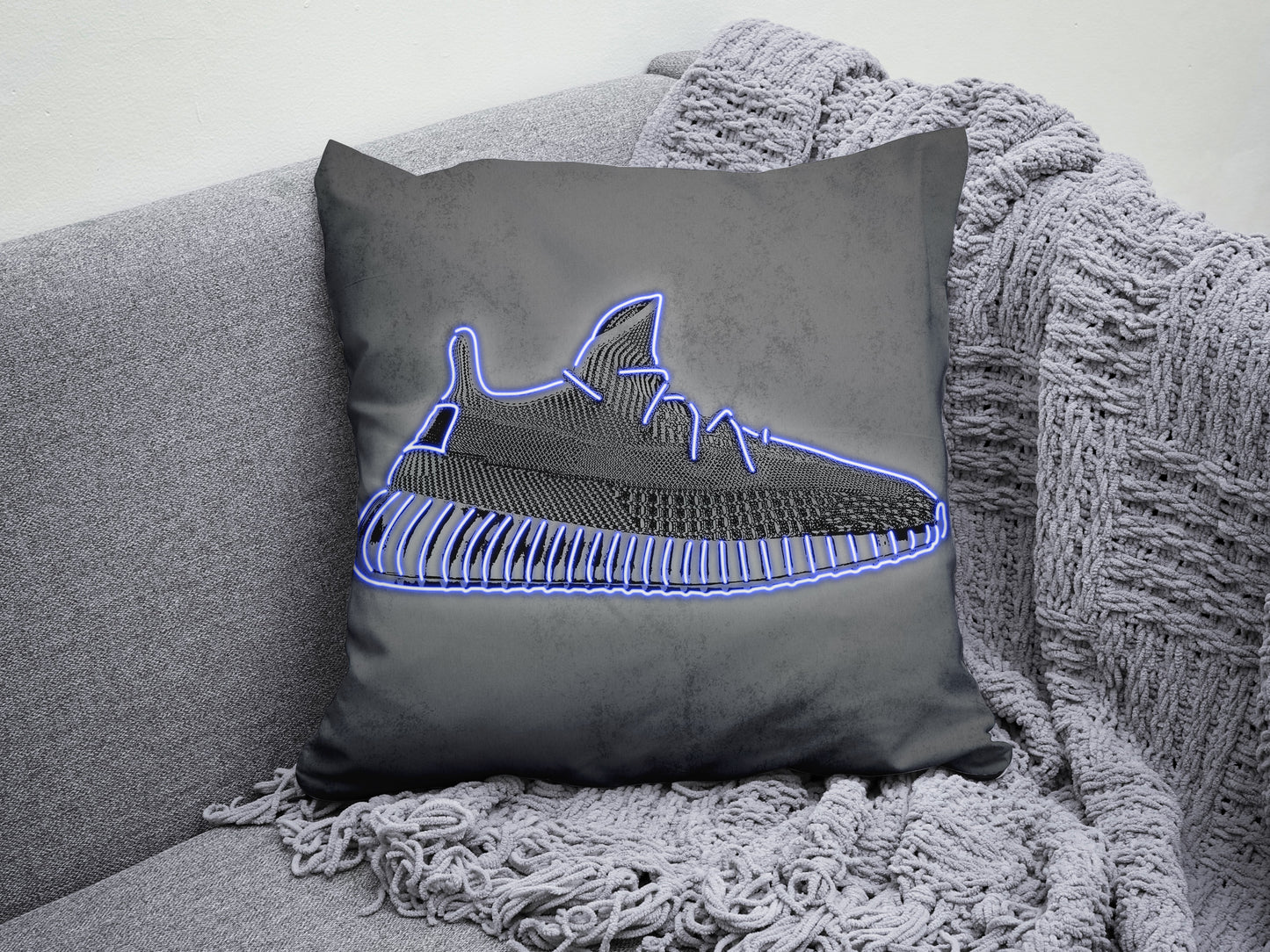 Almohada con efecto neón blanco de Yeezy Shoes