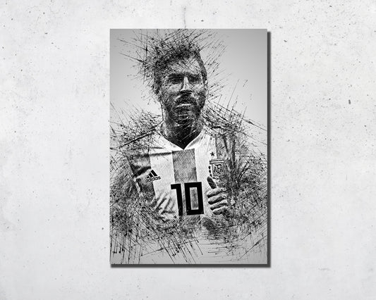 Lionel Messi Sketch Wall Art