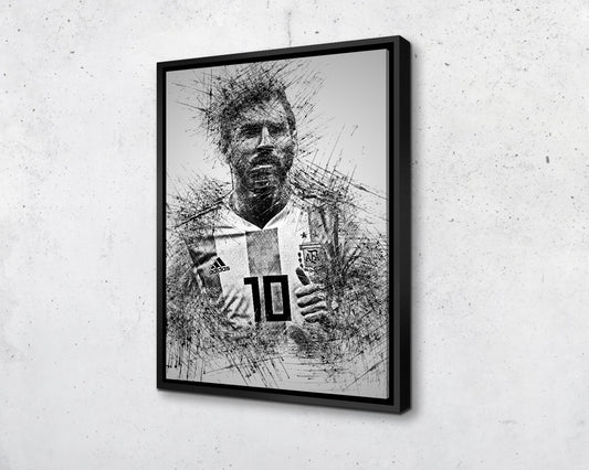 Lionel Messi Sketch Wall Art