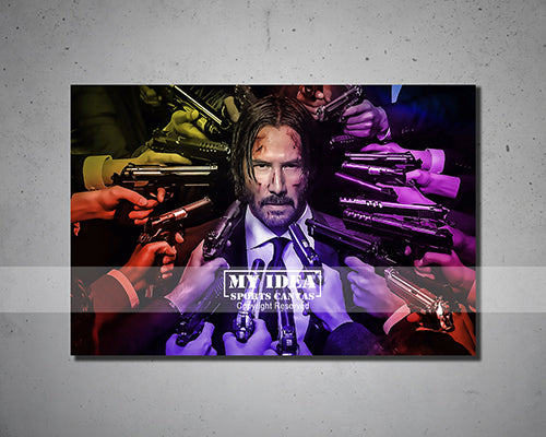 John Wick Multicolour Wall Art