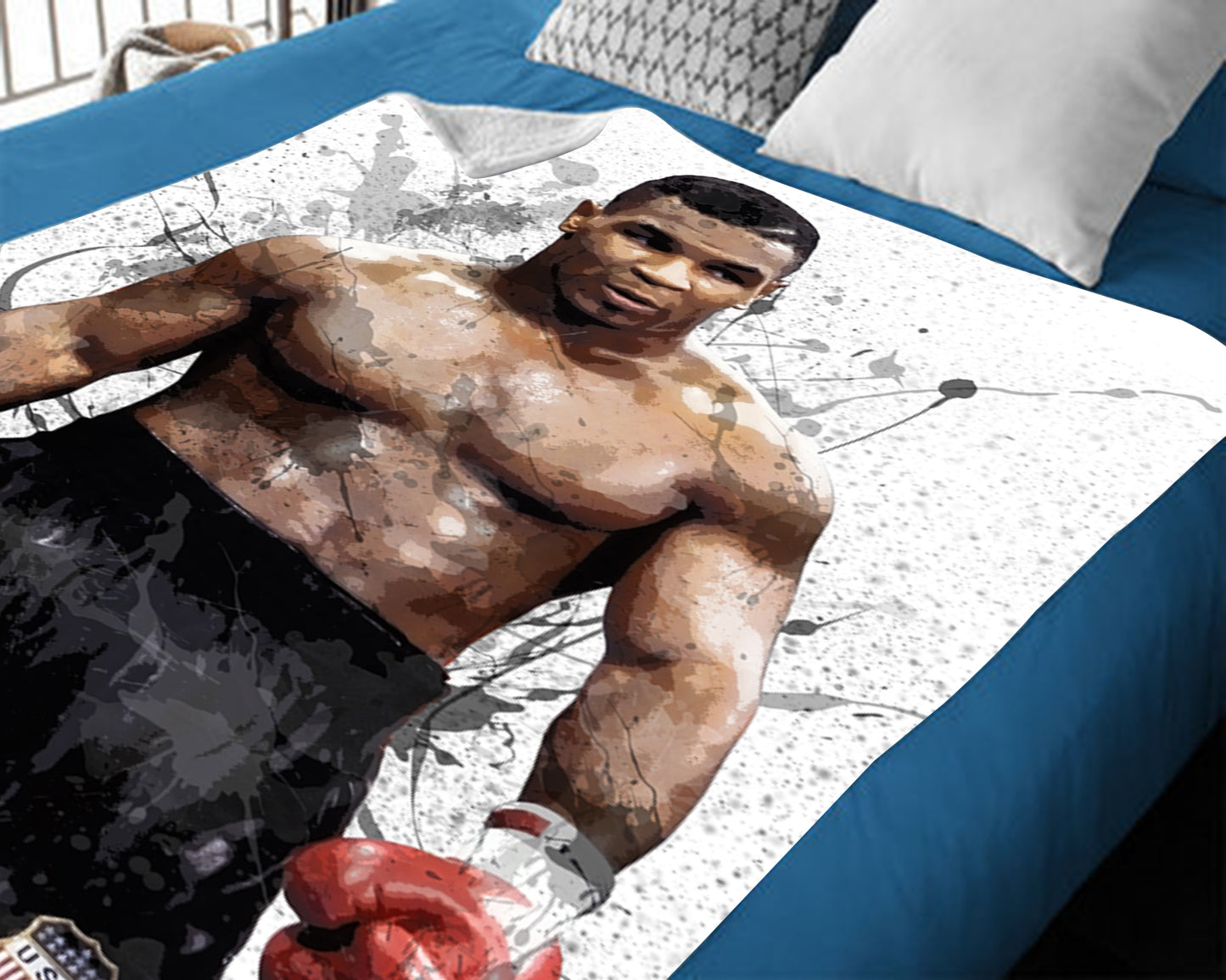 Mike Tyson Splash Effect Fleece Blanket Style 1