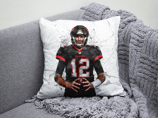 Almohada con efecto salpicadura de Tom Brady