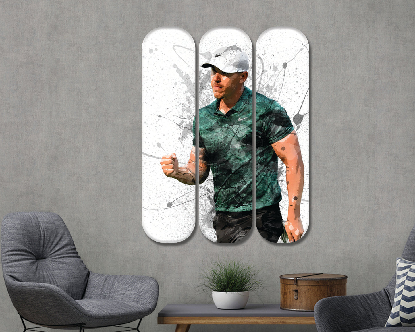 Arte mural de patineta acrílica de Brooks Koepka