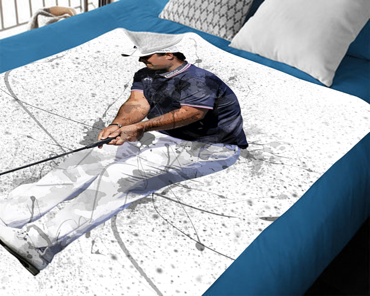 Patrick Reed Splash Effect Fleece Blanket