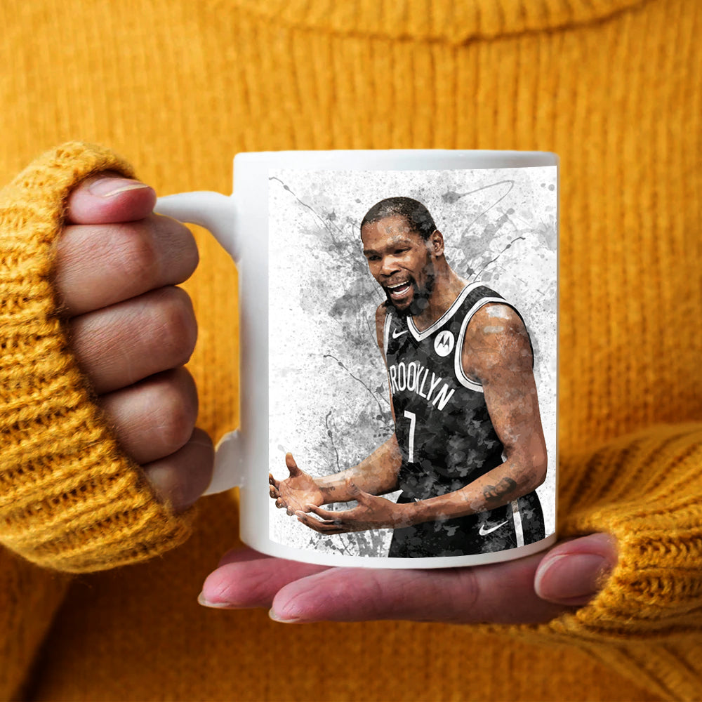 Taza y posavasos con efecto salpicado de Kevin Durant