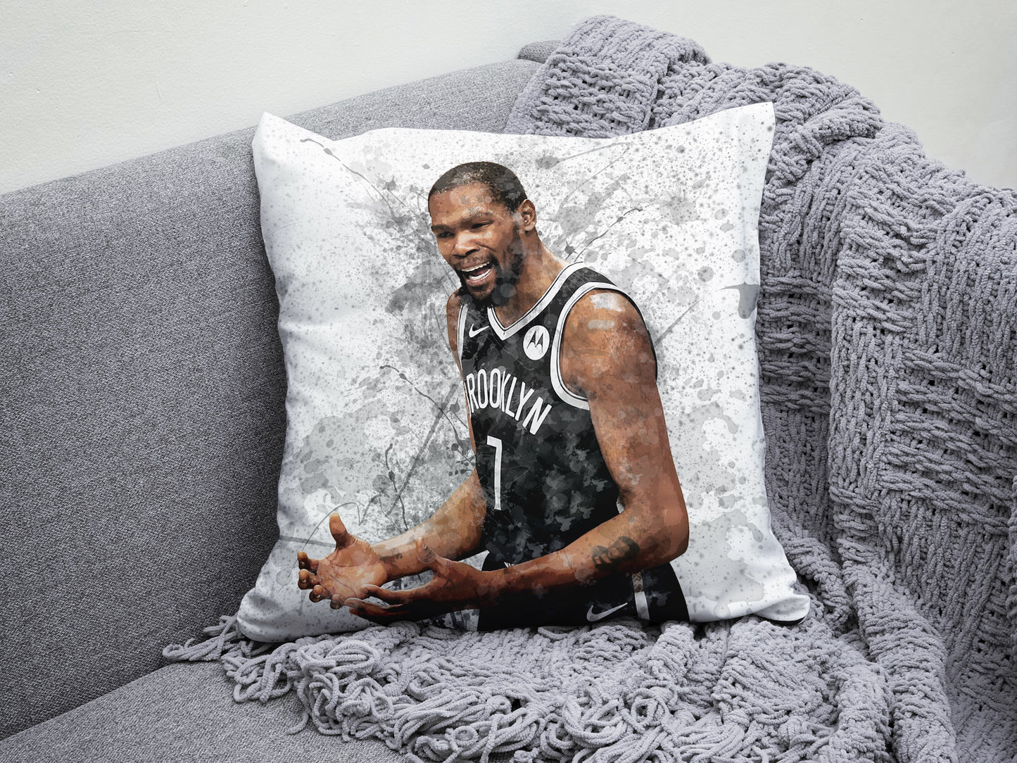 Almohada con efecto salpicadura de Kevin Durant