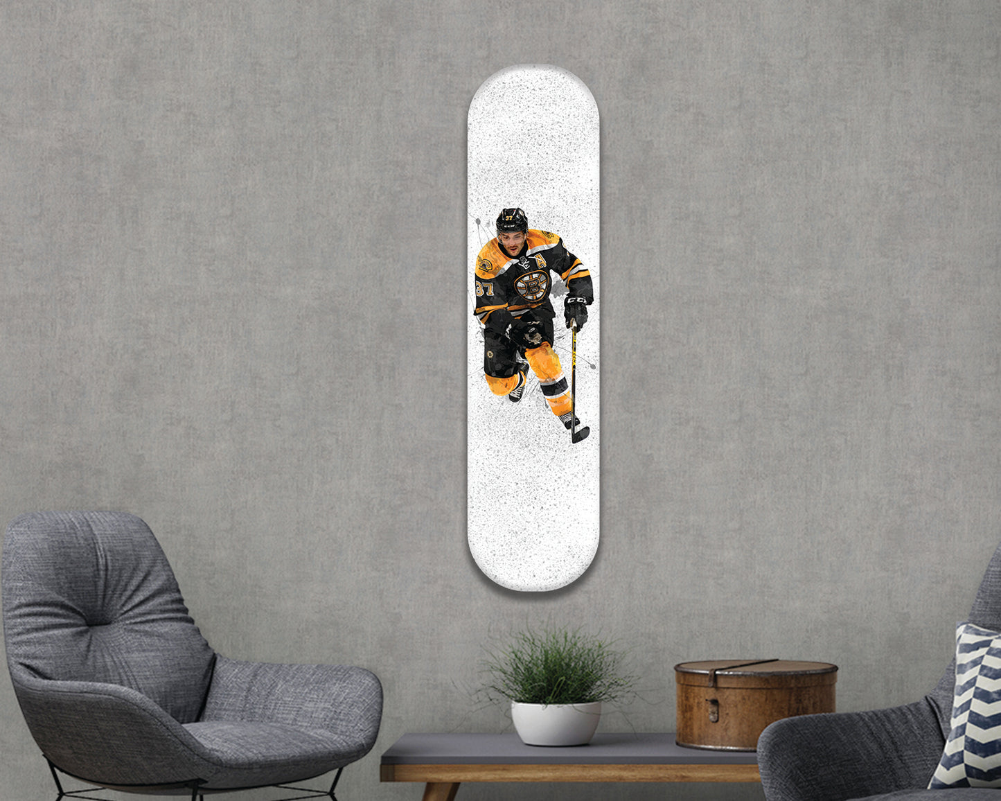 Patrice Bergeron Acrylic Skateboard Wall Art