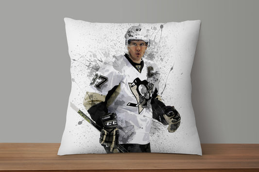 Almohada con efecto salpicadura de Sidney Crosby