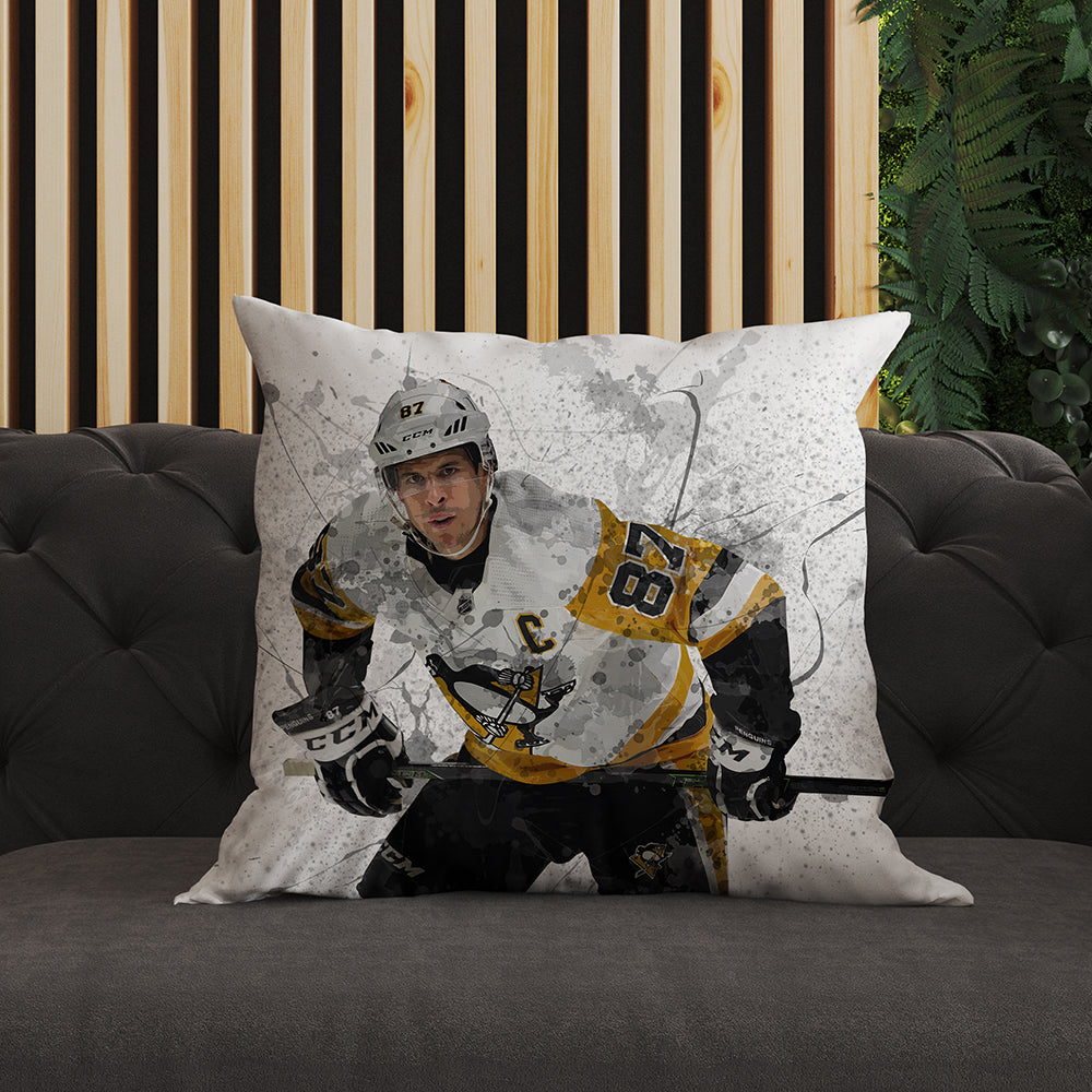 Erosebridal Ice Hockey Pillow Cover 18x18, Puck Sports Throw Pillow Cover  for Home Bed Couch, Sports Games Theme Cushion Cover, Winter Sports Hockey