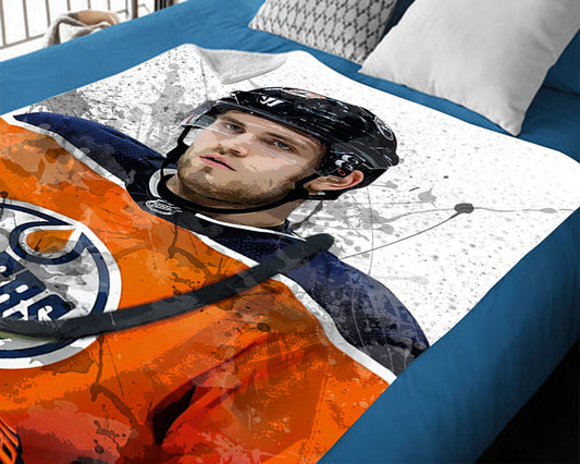 Leon Draisaitl Splash Effect Fleece Blanket