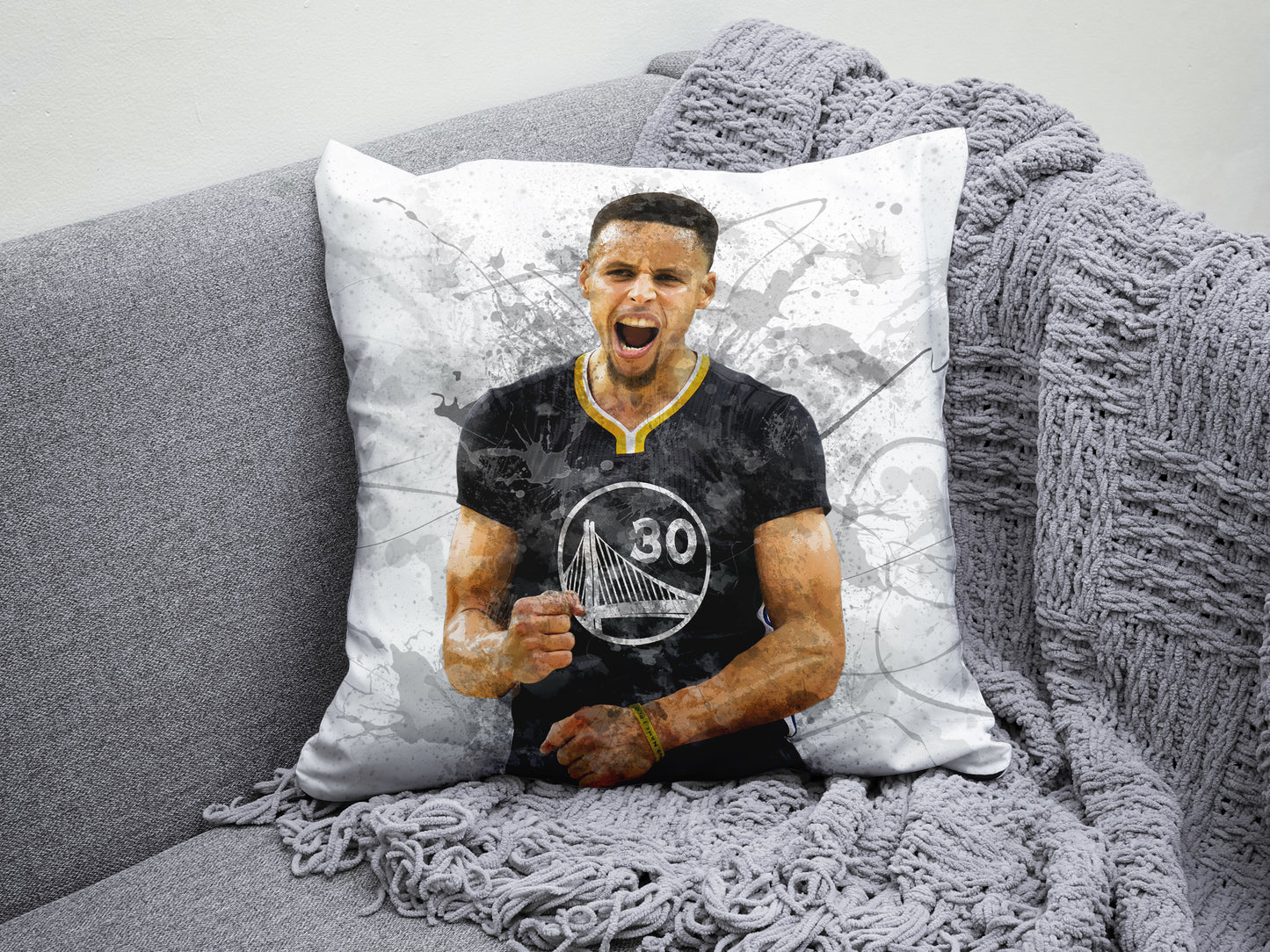 Almohada con efecto salpicadura de Stephen Curry