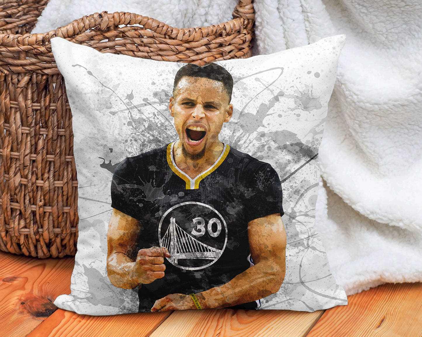 Almohada con efecto salpicadura de Stephen Curry