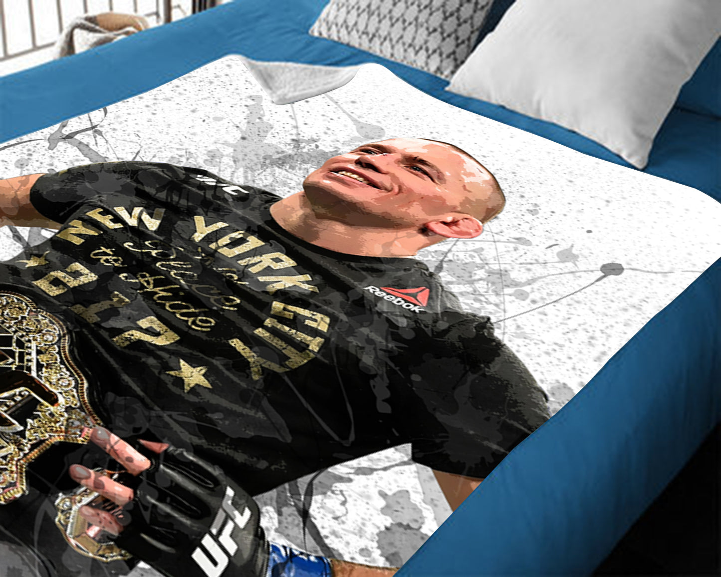 Georges St-Pierre Splash Effect Fleece Blanket