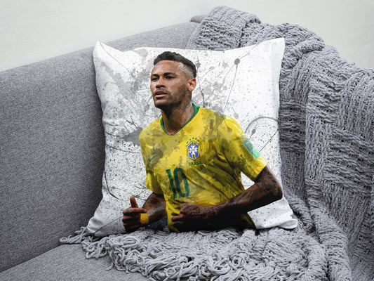 Almohada brasileña con efecto salpicadura de Neymar