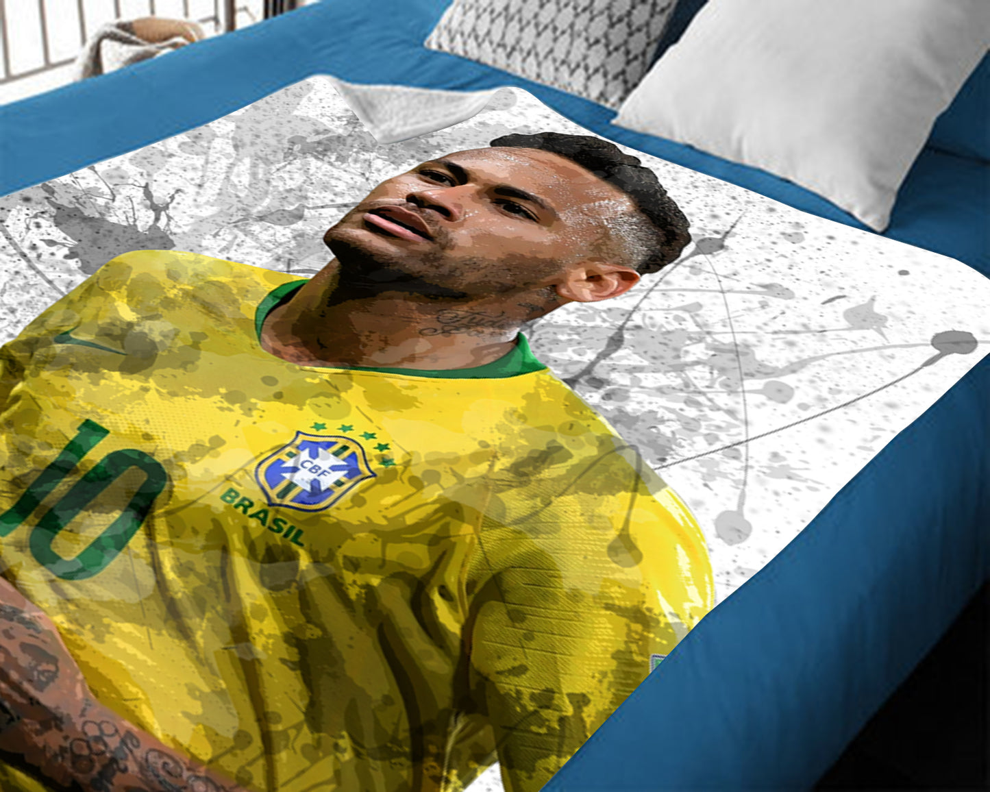 Neymar Brazil National Fleece Blanket