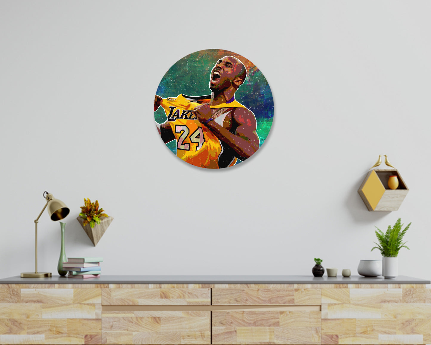 Cuadro de pared redondo de Kobe Bryant