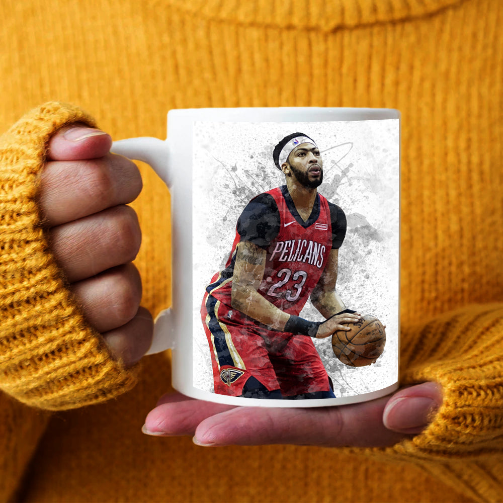 Taza y posavasos con efecto salpicado de Anthony Davis