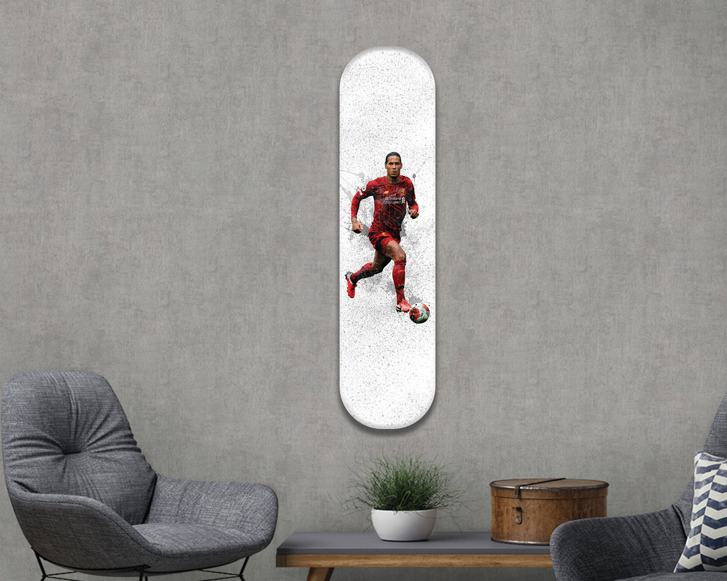 Arte mural de patineta acrílica de Virgil Van Dijk