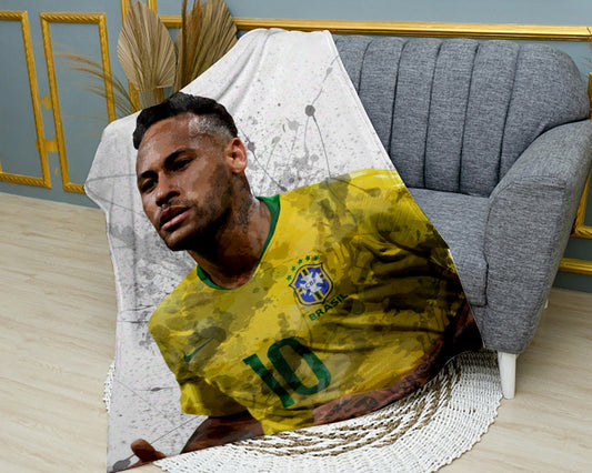 Neymar Brazil National Fleece Blanket