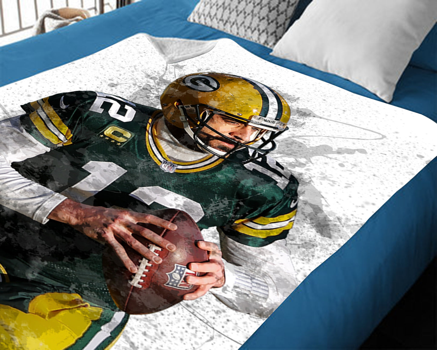 Aaron Rodgers Green Bay Packers Fleece Blanket