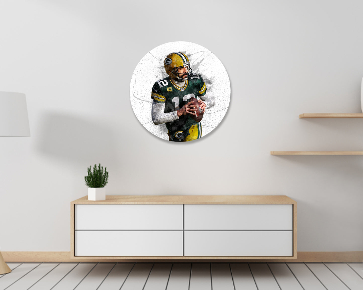 Aaron Rodgers Round Wall Art