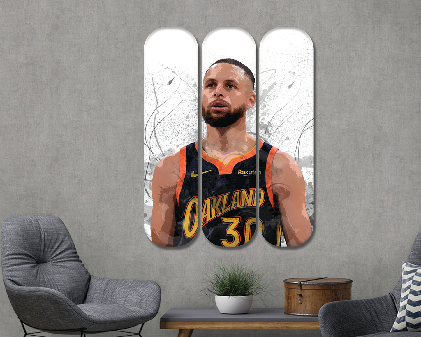 Stephen Curry Acrylic Skateboard Wall Art