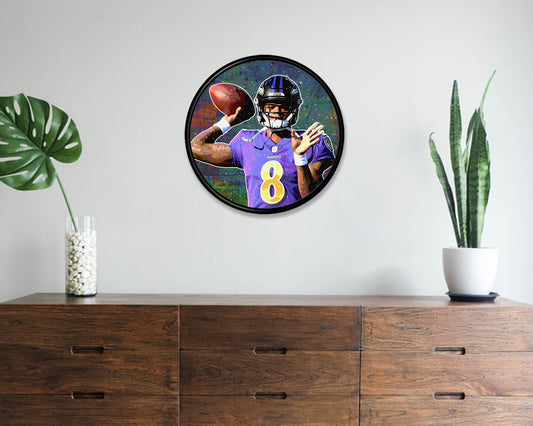 Lamar Jackson Round Wall Art