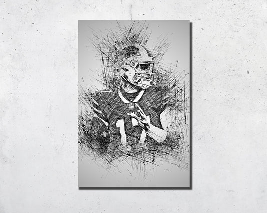 Josh Allen Sketch Wall Art