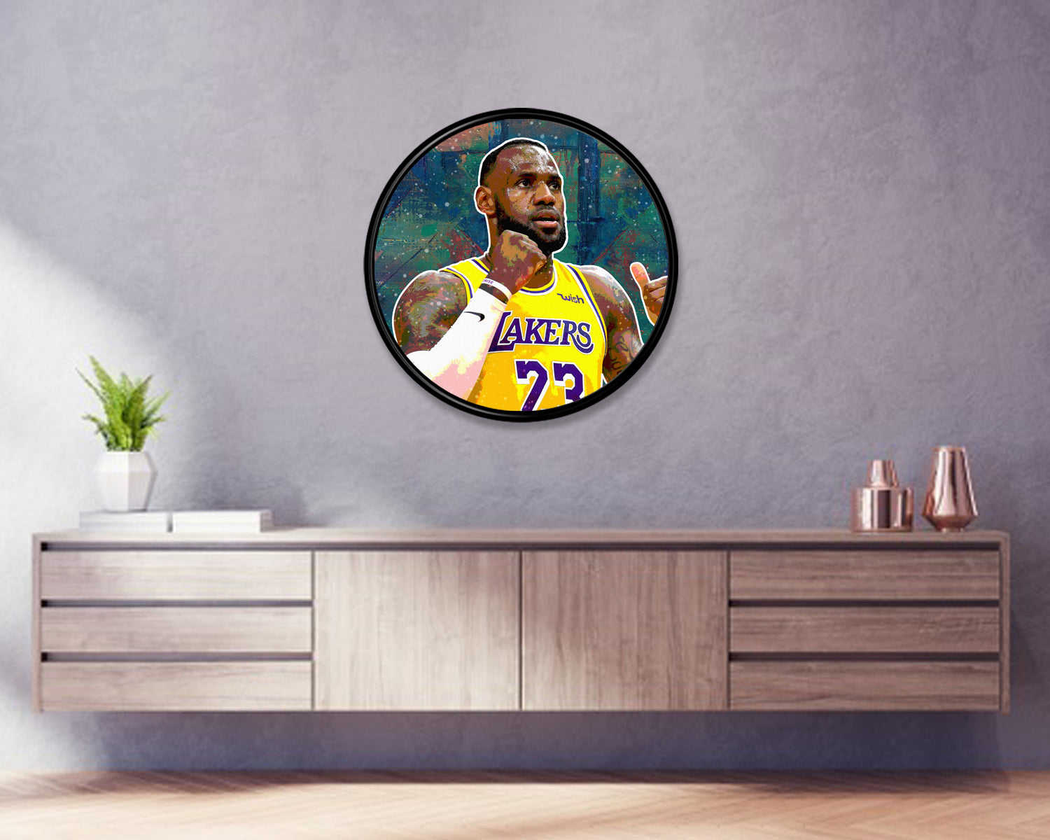 Lebron James Round Wall Art