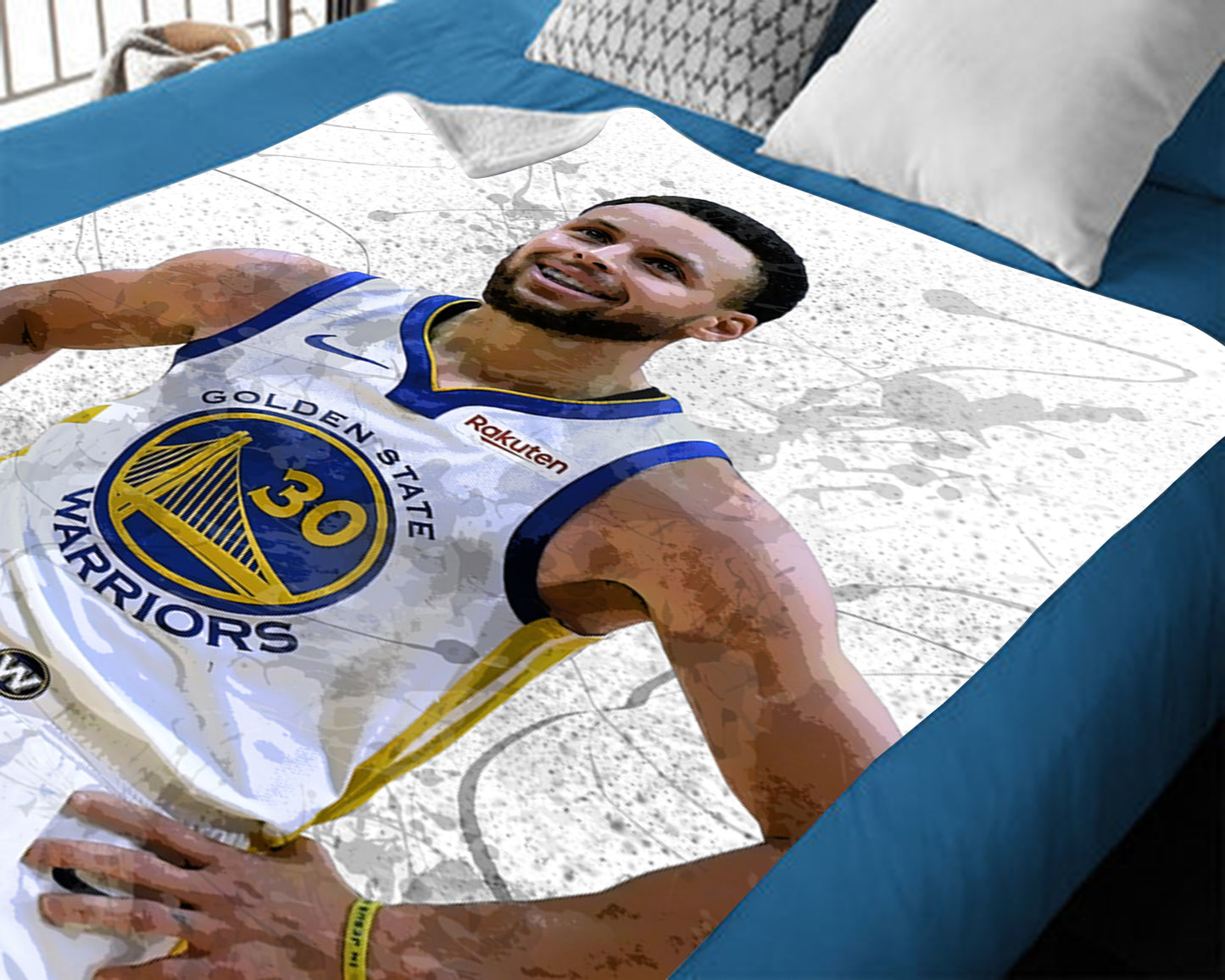 Stephen Curry Splash Effect Fleece Blanket GSW Player