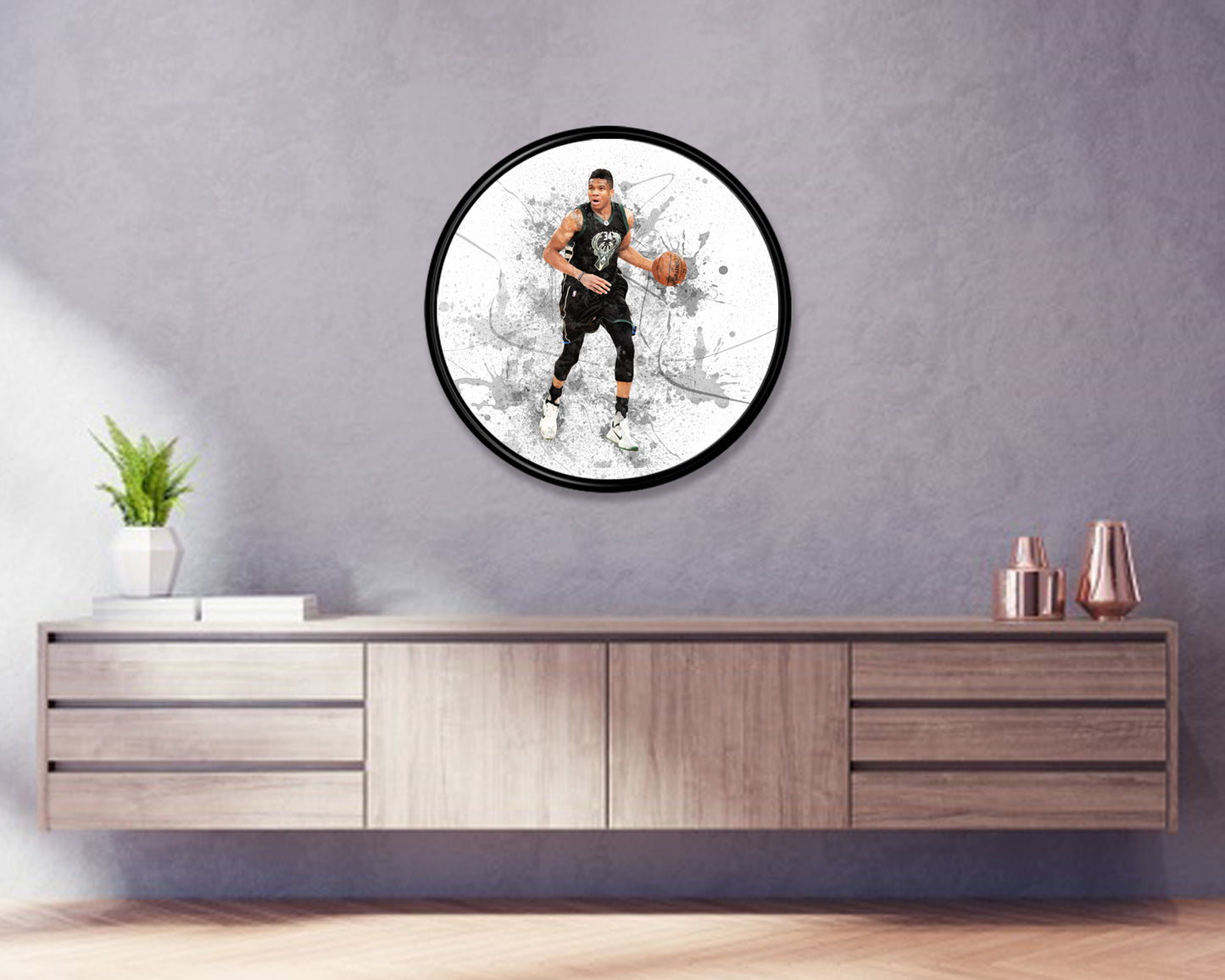 Giannis Antetokounmpo Round Wall Art