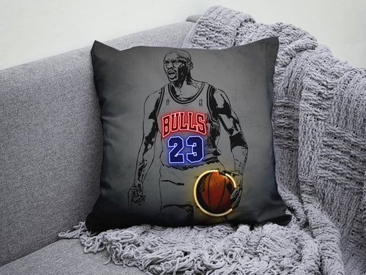 Almohada con efecto neón de Michael Jordan