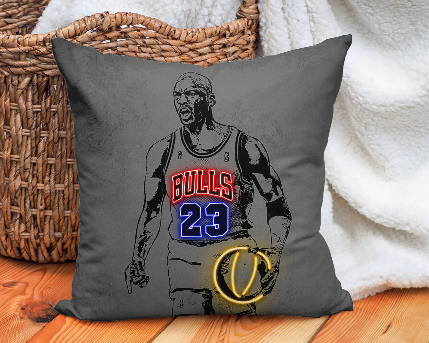 Michael Jordan Neon Effect Pillow