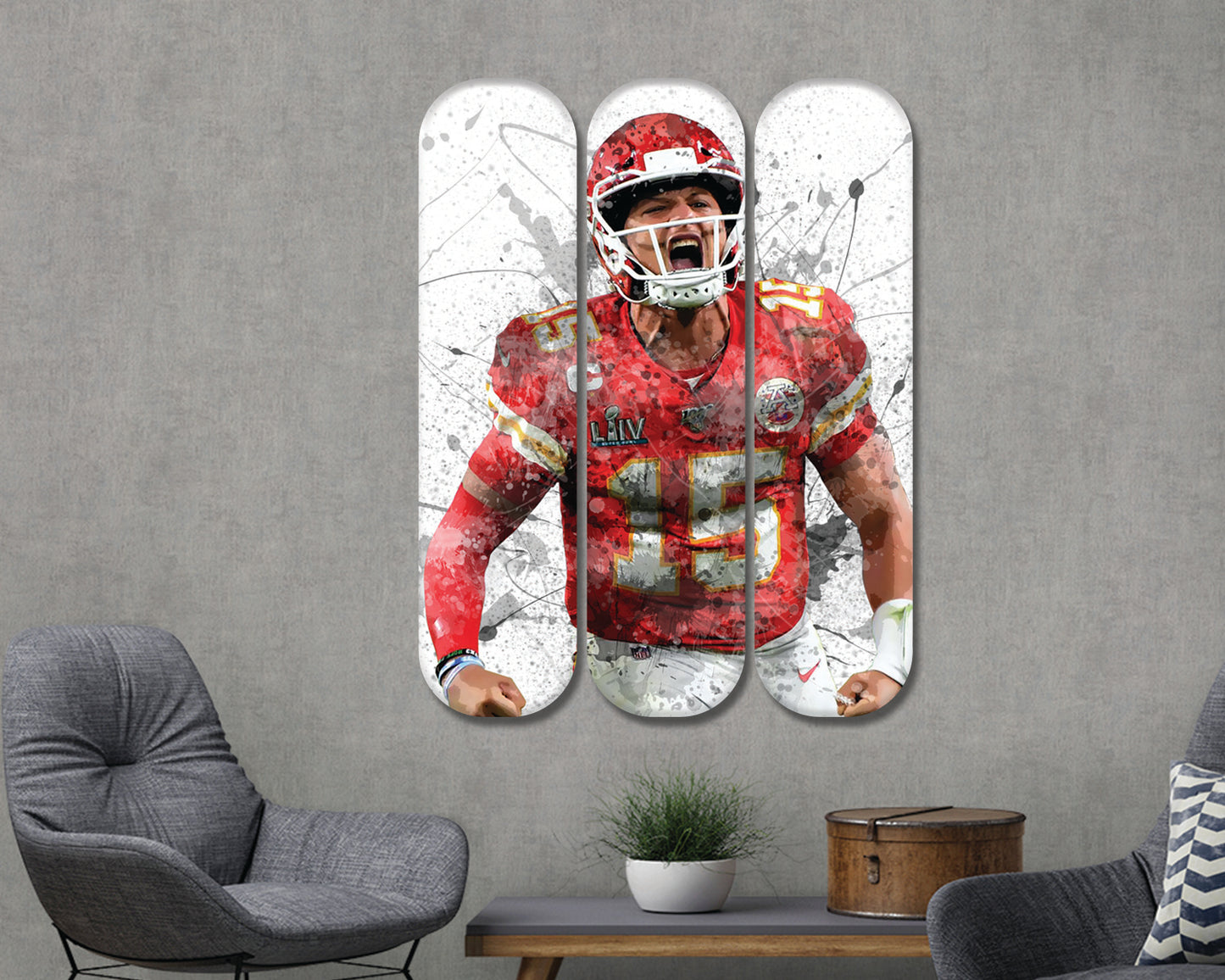 Patrick Mahomes Acrylic Skateboard Wall Art Acrylic