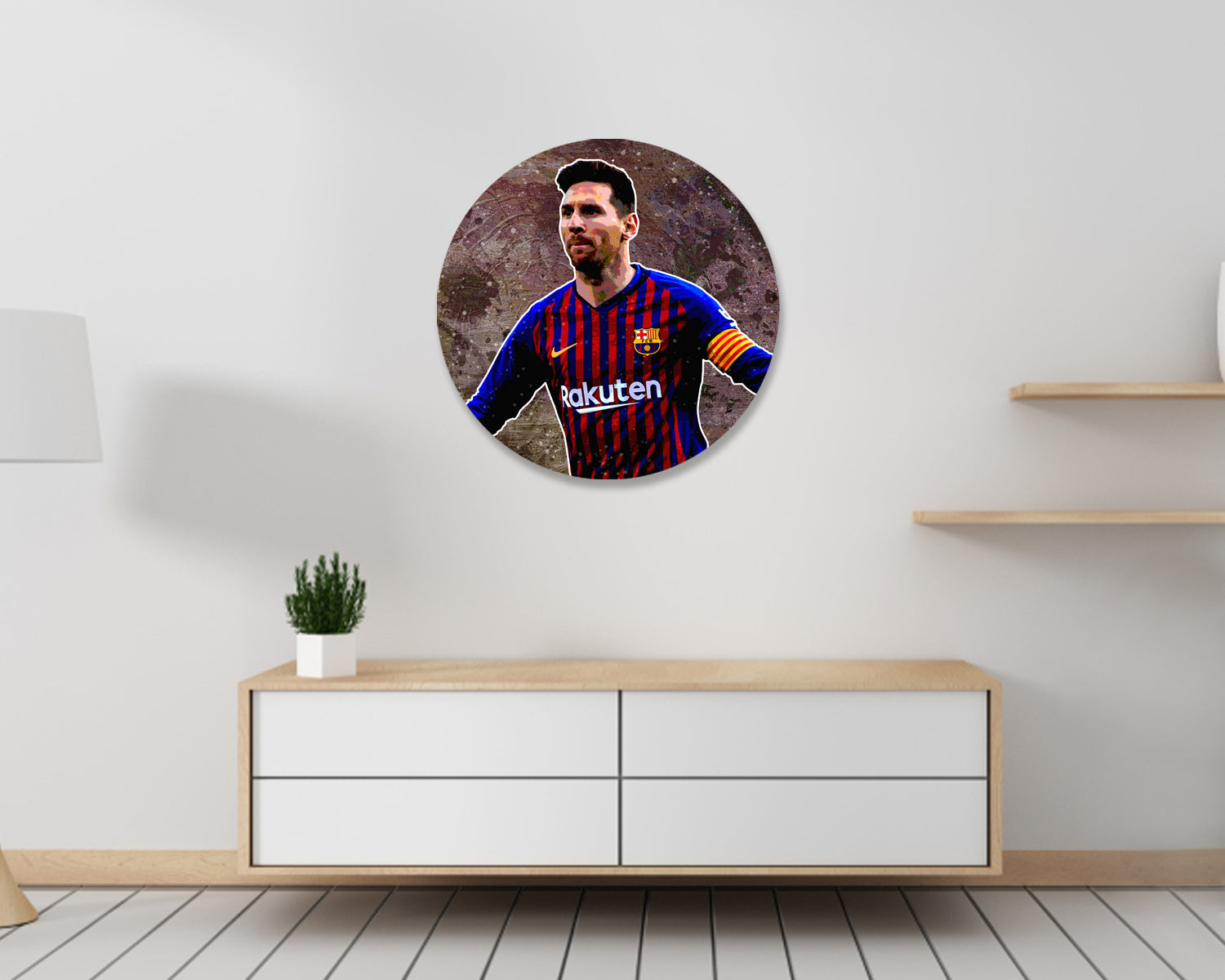 Messi Rounded Images Lionel Messi Round Wall Art – My Idea Sports Canvas