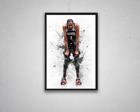 Kevin Durant Splash Effect Canvas Art