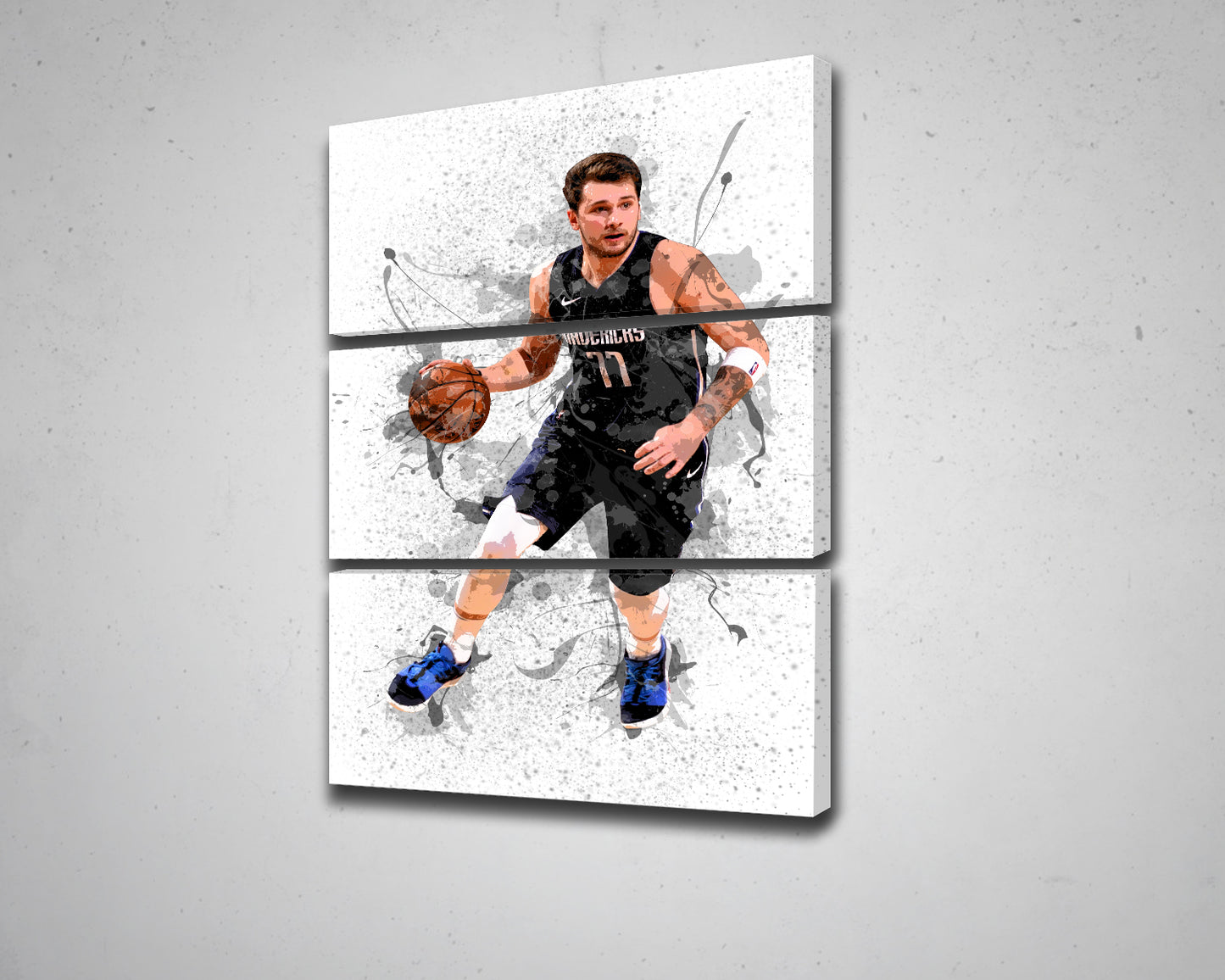 Luka Doncic Splash Effect Canvas Art