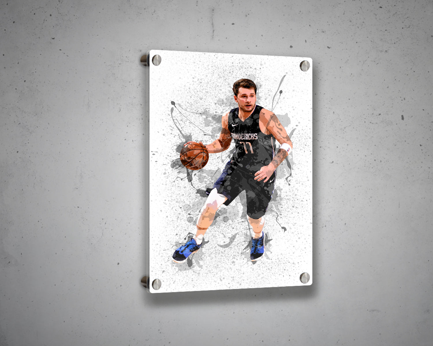 Luka Doncic Splash Effect Canvas Art