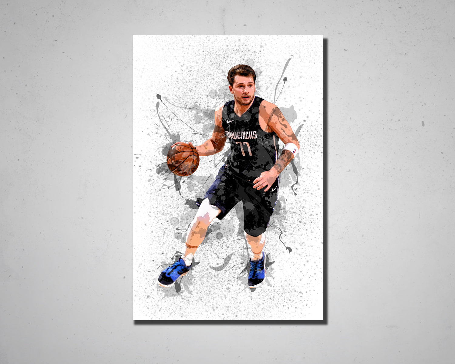 Luka Doncic Splash Effect Canvas Art